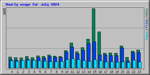 Hourly usage for July 2024